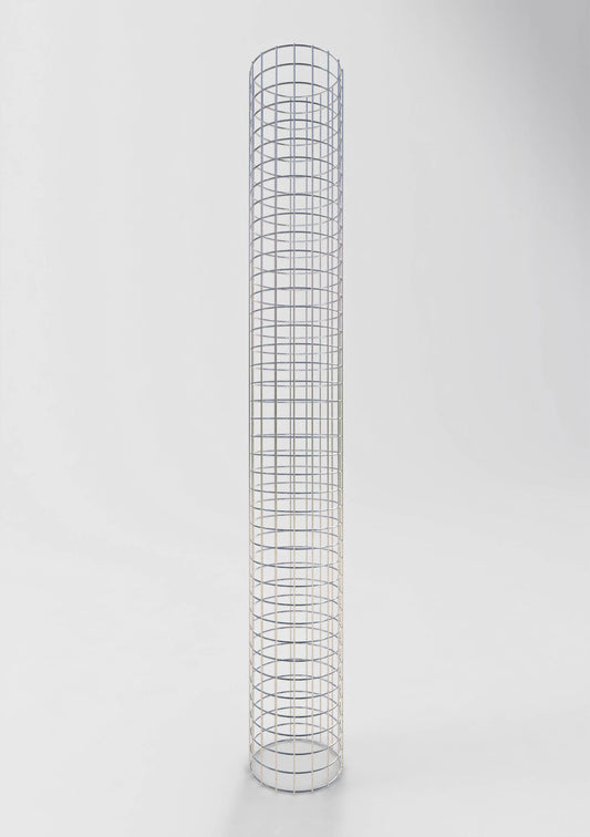 Colonne de gabion ronde galvanisée à chaud, 27 cm de diamètre, 200 cm de hauteur, MW 5 cm x 5 cm