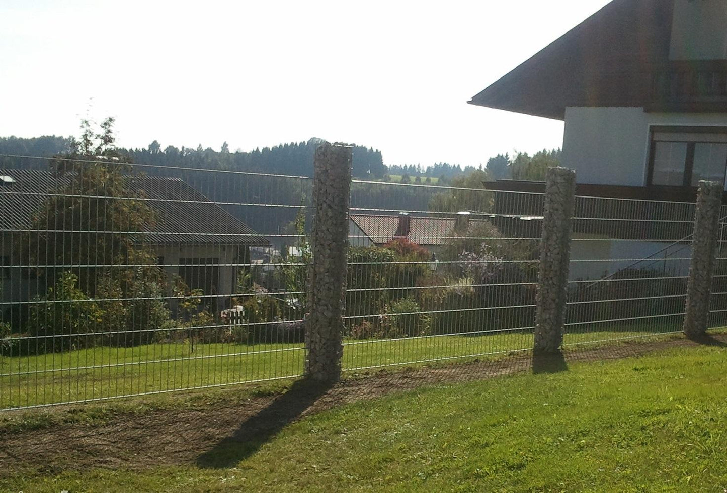 Columna de gaviones, cuadrada 22 cm x 22 cm, 200 cm de altura, MW 5 cm x 5 cm