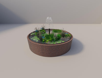 Gabionupphöjd damm rund, ytterdiameter 352 cm, höjd 80 cm, maskstorlek 5 x 5 cm, väggtjocklek 15 cm