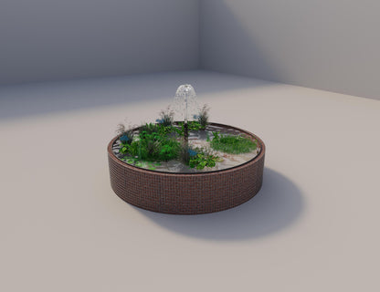 Gabionupphöjd damm rund, ytterdiameter 352 cm, höjd 80 cm, maskstorlek 5 x 5 cm, väggtjocklek 15 cm